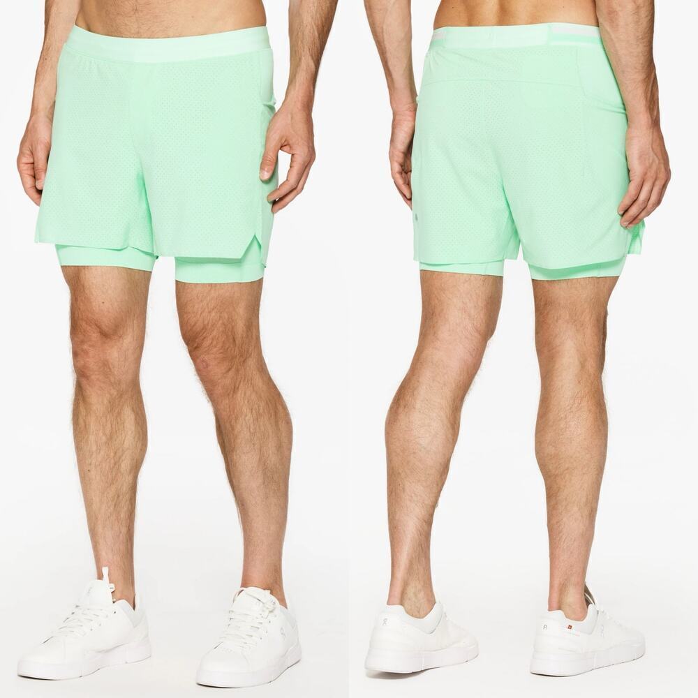 Lululemon Men’s Fast & Free Running Shorts 5" Inseam Lime/Neon Green Size XXL
